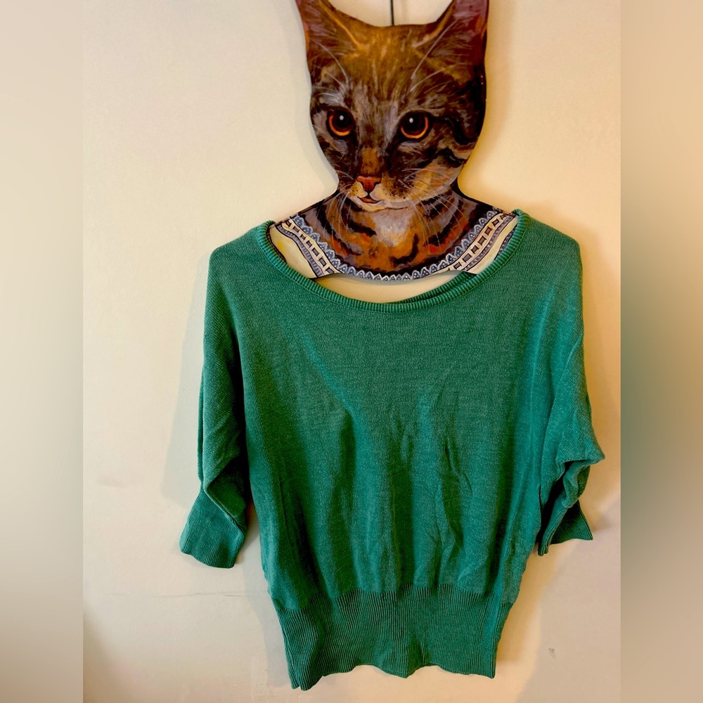Teal crop sweater
